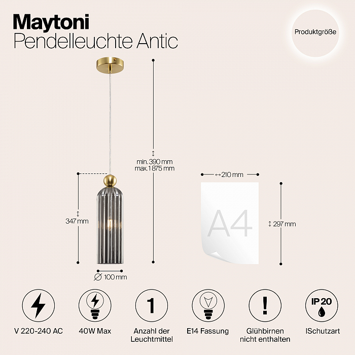 Светильник Maytoni MOD302PL-01GR