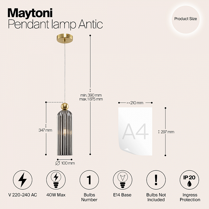 Светильник Maytoni MOD302PL-01GR