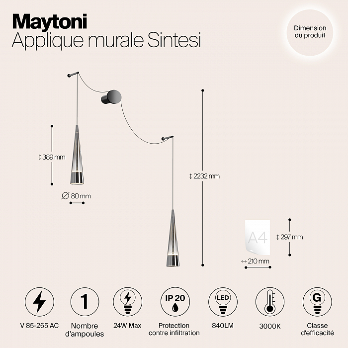 Бра Maytoni P090WL-L24CH3K