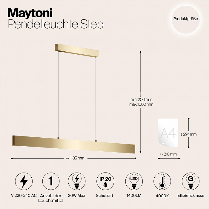 Светильник Maytoni P010PL-L30G4K