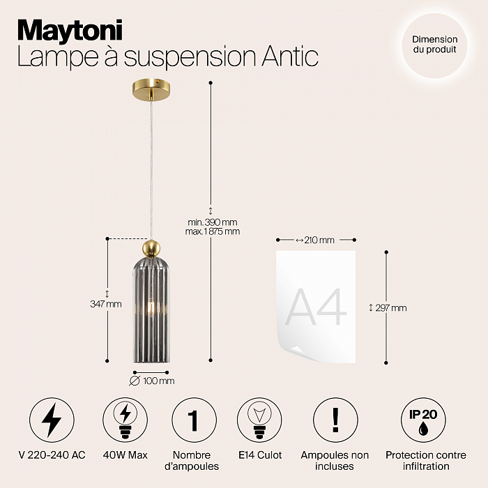 Светильник Maytoni MOD302PL-01GR